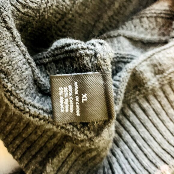 NEW Marc Anthony Mens Mock Neck Sweater Button Collar Grey Textured Knit Size XL - Picture 10 of 12
